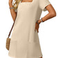 🔥Limited Time Sale 50% OFF🔥Women's Casual Square Neck Pocket Short Sleeve Dress with Pockets