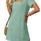 🔥Limited Time Sale 50% OFF🔥Women's Casual Square Neck Pocket Short Sleeve Dress with Pockets