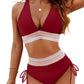 💥Last Day Sale 50% OFF👙High Waisted Tummy Control Color Block Bikini Sets