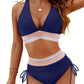 💥Last Day Sale 50% OFF👙High Waisted Tummy Control Color Block Bikini Sets