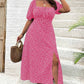 💃Summer Hot Sale 50% OFF💗Plus Size Split Floral Print Boho Maxi Dress