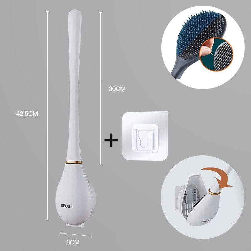 Modern Home Flexible Silicone Baseball Shaped Toilet Brush-8