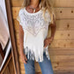🔥HOT SALE 50% OFF🔥Women's Solid Colour Short Sleeve T-shirt With Hot Print And Frayed Hem🌙