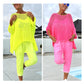 🌞Summer Sale 50% OFF🌸Women's Letter Print Jumpsuit + Hollow Smock Leisure Suit
