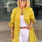 Women's Long Plain Cotton Shirt Jacket