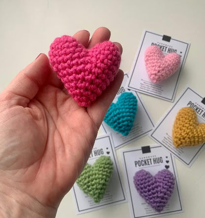 💖Pocket Hug, Crocheted Heart, Small Gift, Handmade✨
