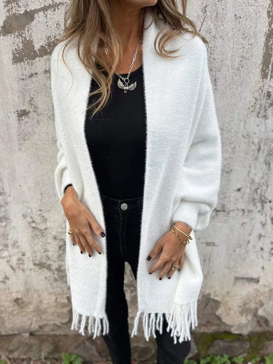 🔥50% OFF🔥Women's Long Sleeve Casual Tassel Shawl Coat