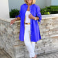 Women's Long Plain Cotton Shirt Jacket
