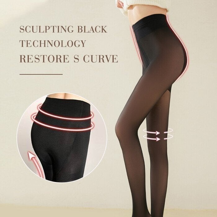 🎉BUY 2 GET 10%OFF🔥-Flawless Legs Fake Translucent Warm Plush Lined Elastic Tights-4