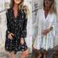 💖Big Promation!🔥💖Women's Comfortable Midi Dress with Geometric Print and V-Neckline