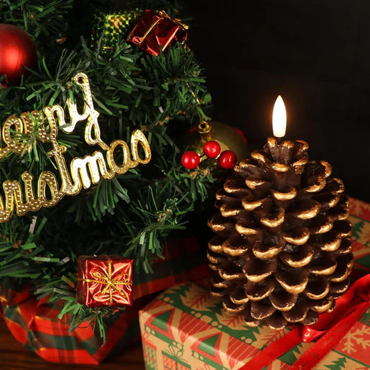 ⛄Christmas Special Sale🔥Flameless Pinecone Candles Battery Operated