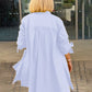 Women's Long Plain Cotton Shirt Jacket