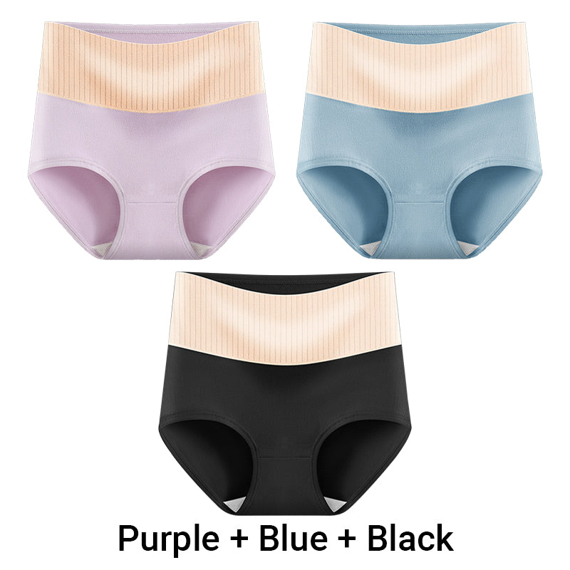 (3pcs) Women's High Waisted 3A Grade Paclitaxel Antibacterial Panties-15