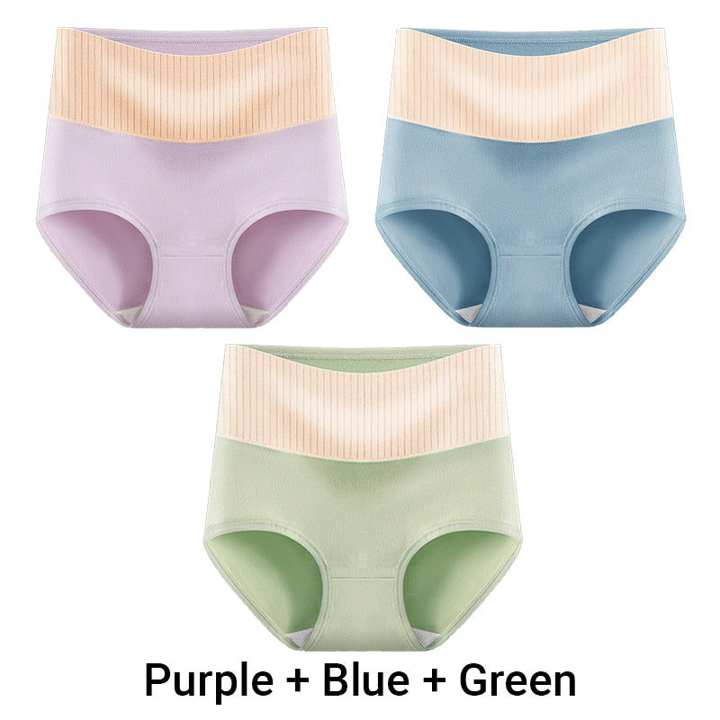 (3pcs) Women's High Waisted 3A Grade Paclitaxel Antibacterial Panties-13