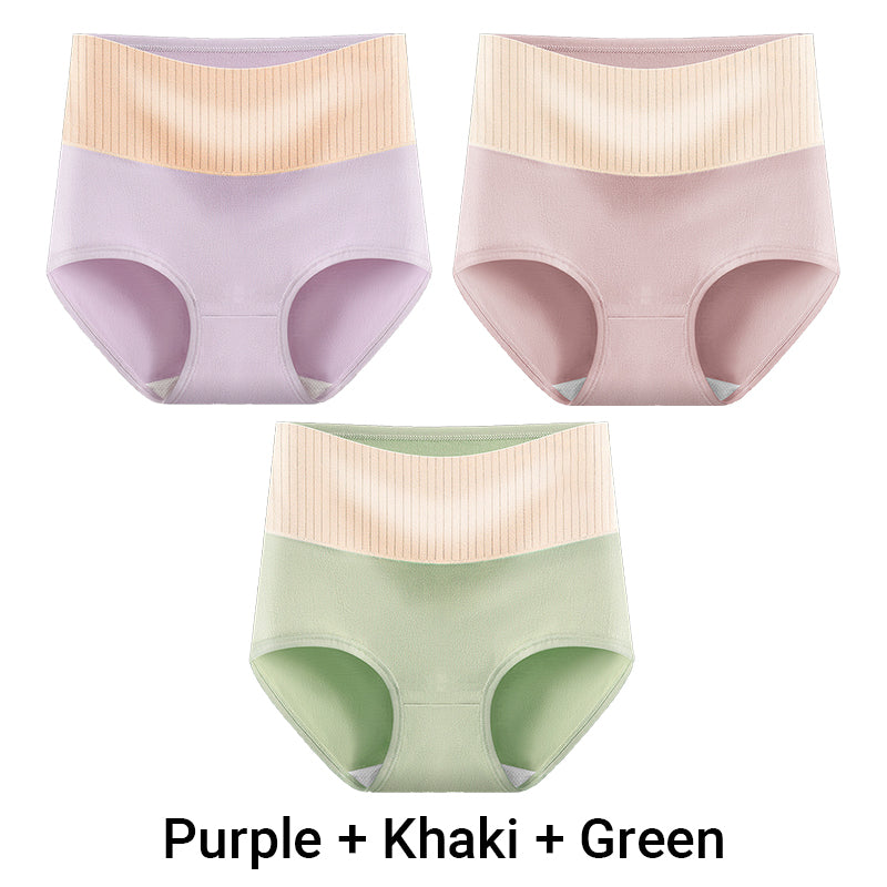 (3pcs) Women's High Waisted 3A Grade Paclitaxel Antibacterial Panties-10