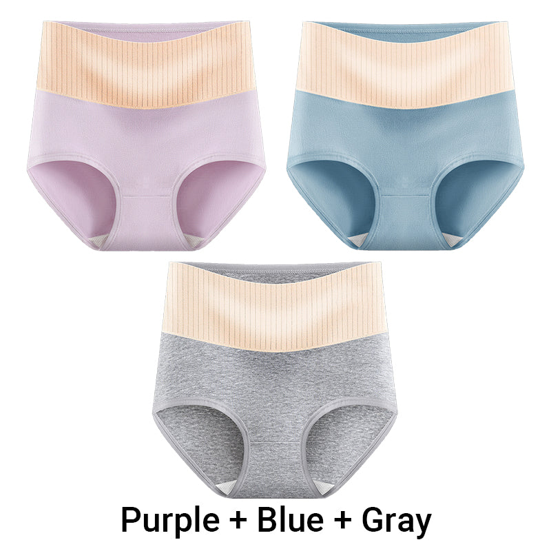 (3pcs) Women's High Waisted 3A Grade Paclitaxel Antibacterial Panties-14