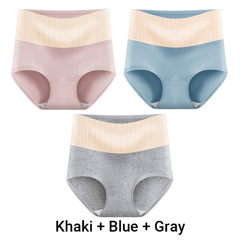 (3pcs) Women's High Waisted 3A Grade Paclitaxel Antibacterial Panties-20