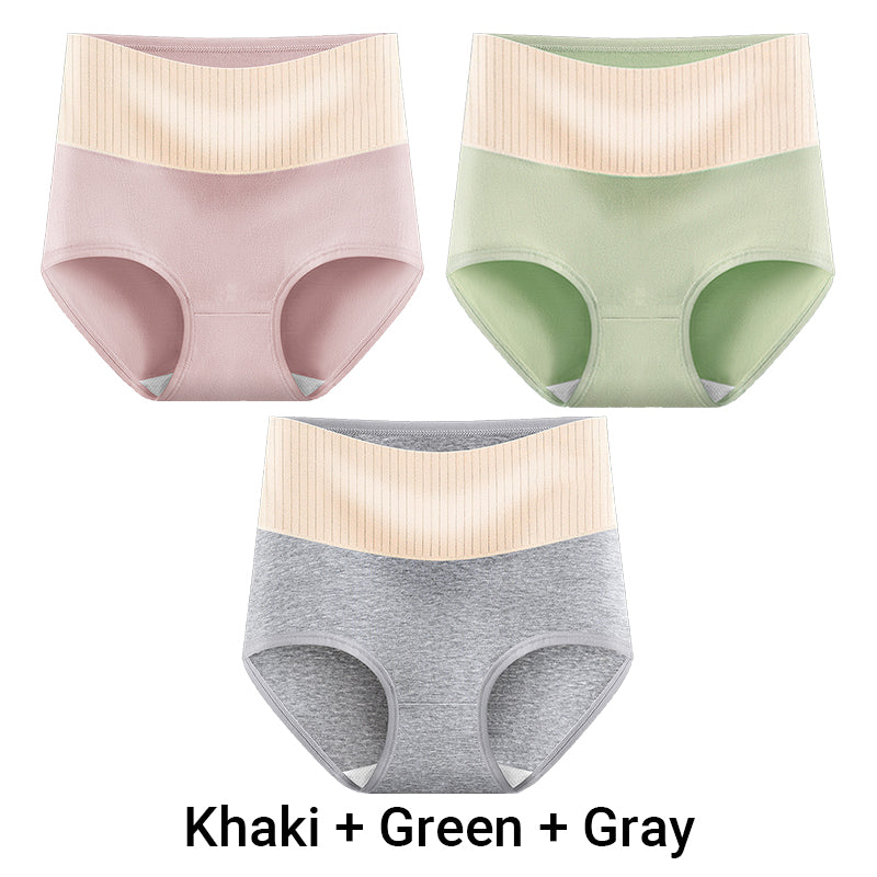 (3pcs) Women's High Waisted 3A Grade Paclitaxel Antibacterial Panties-22