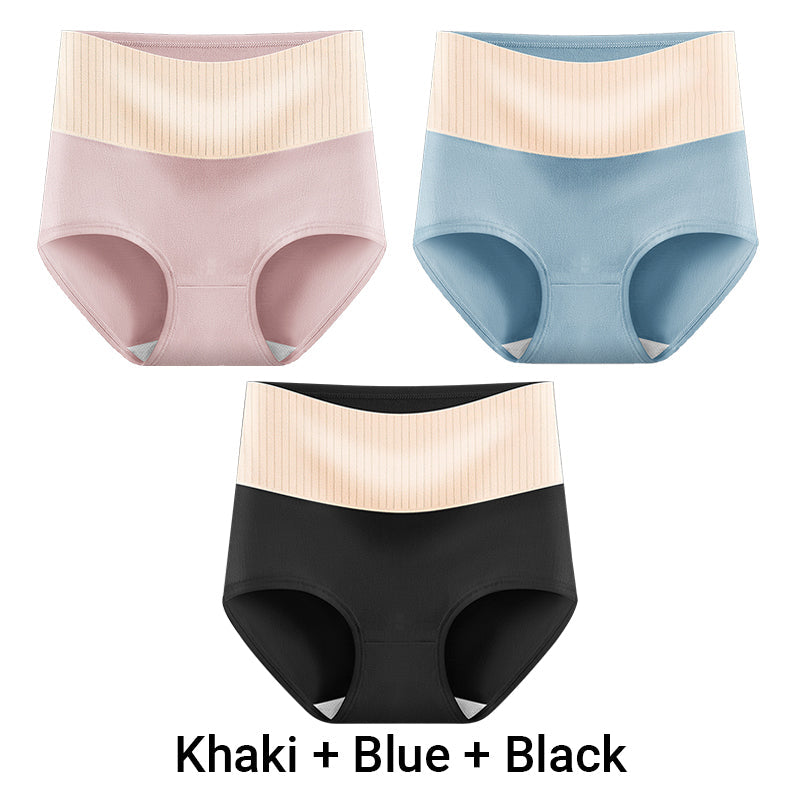 (3pcs) Women's High Waisted 3A Grade Paclitaxel Antibacterial Panties-21