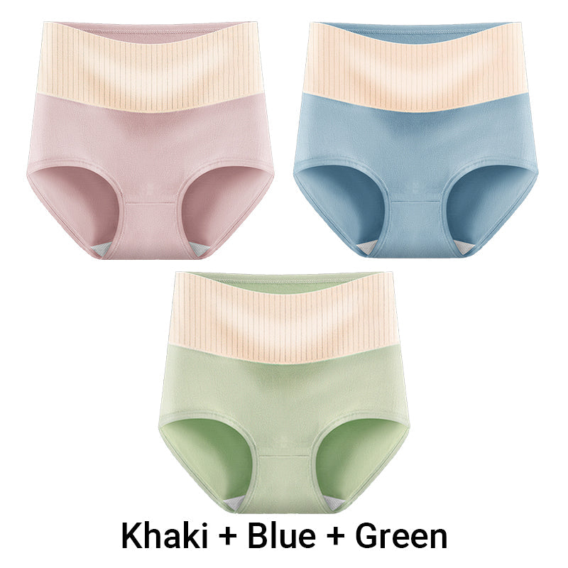 (3pcs) Women's High Waisted 3A Grade Paclitaxel Antibacterial Panties-19