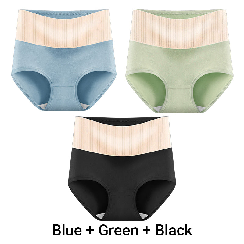 (3pcs) Women's High Waisted 3A Grade Paclitaxel Antibacterial Panties-26