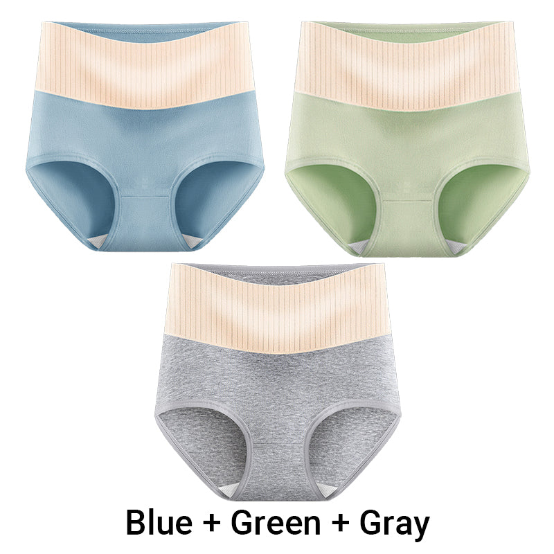 (3pcs) Women's High Waisted 3A Grade Paclitaxel Antibacterial Panties-25