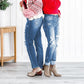 Tummy Control Distressed Cuffed Boyfriend Jeans