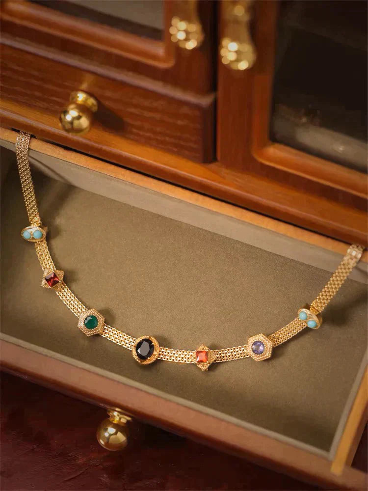 Rainbow Zirconia Necklace