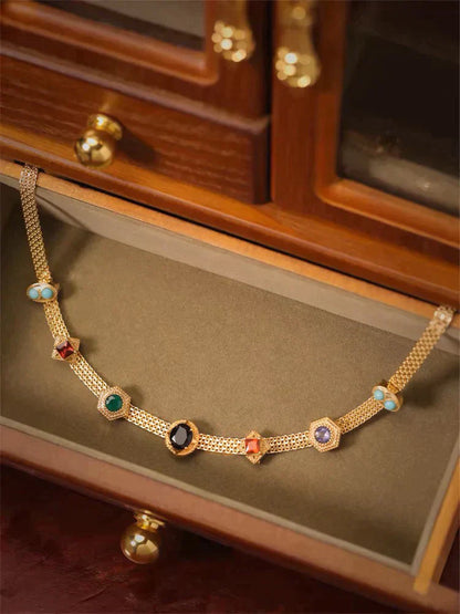 Rainbow Zirconia Necklace