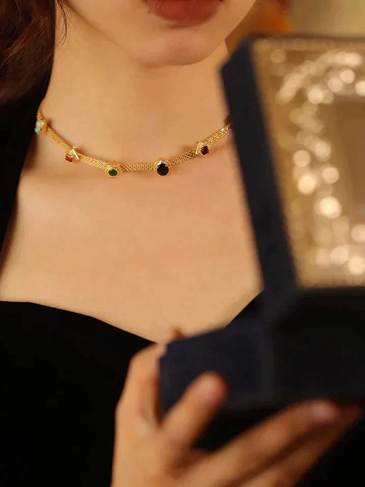Rainbow Zirconia Necklace-2