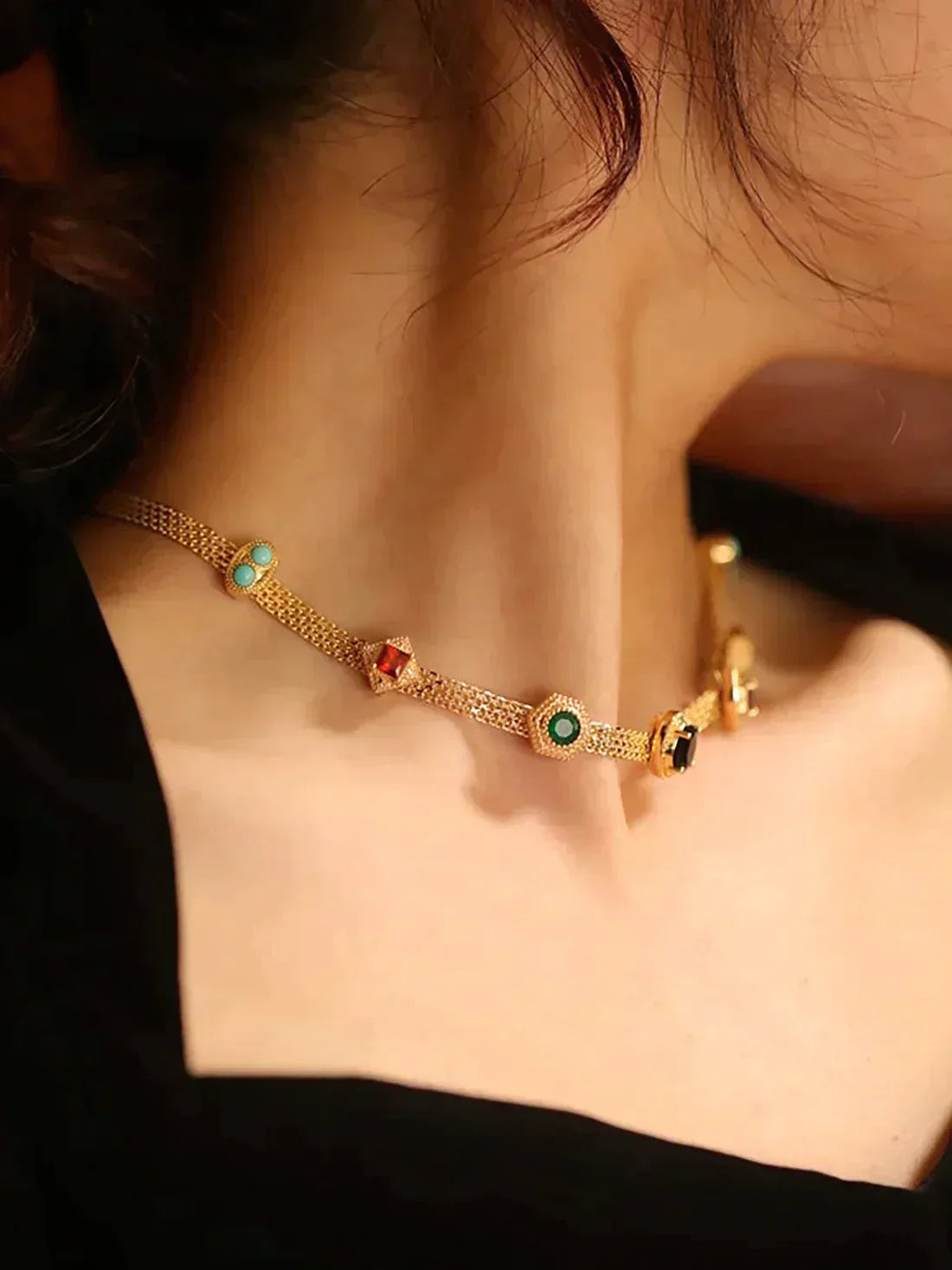 Rainbow Zirconia Necklace-3