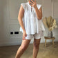 😍Best Seller😍Women's Cheesecloth Ruffle Shorts & Top Set