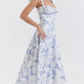 💕HOT SALE 49% OFF💕Frenchy Style All Over Print Ruched Women Lace Up Dress🌸