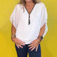 💕Mother's Day Special Offer💕Women's Chiffon Zip-up Neck Casual Top