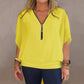 💕Mother's Day Special Offer💕Women's Chiffon Zip-up Neck Casual Top