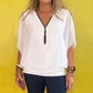 💕Mother's Day Special Offer💕Women's Chiffon Zip-up Neck Casual Top