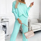 💖New Year Promotion 49%OFF✨Women's Solid Color Drop Shoulder Pullover and Loose Pants Set