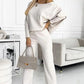 💖New Year Promotion 49%OFF✨Women's Solid Color Drop Shoulder Pullover and Loose Pants Set
