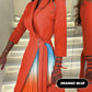 💕2025 HOT SALE💕Ombre Lapel Neck Tied Waist Pleated Blazer Dress