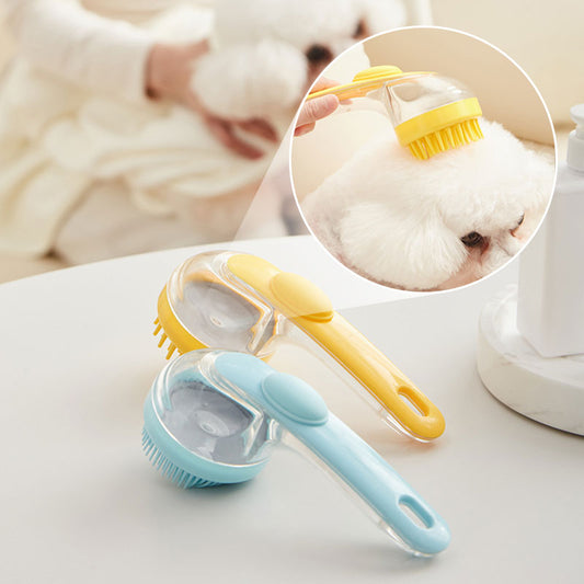 🔥🐶Pet Bath Brush with Long Handle & Shampoo Dispenser🌿