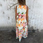 💕⏰Last Day Hot Sale!!⌛🎁 Women's Leaves Pattern V-Neck Sleeveless Floor-Length Dress💕
