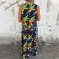 💕⏰Last Day Hot Sale!!⌛🎁 Women's Leaves Pattern V-Neck Sleeveless Floor-Length Dress💕