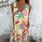 💕⏰Last Day Hot Sale!!⌛🎁 Women's Leaves Pattern V-Neck Sleeveless Floor-Length Dress💕