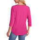💕Last Day 50% OFF👚Women’s Pleated Detail 3/4 Sleeve Casual T-Shirt✨