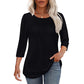 💕Last Day 50% OFF👚Women’s Pleated Detail 3/4 Sleeve Casual T-Shirt✨