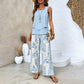 🔥FREE SHIPPING🌺Women's Trendy Print 2 Piece Outfits Sleeveless Top & Pants