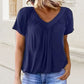 🎁Summer Hot Sale 50% OFF⏳Women's Casual Pleated V-Neck Short-Sleeve Top