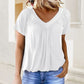 🎁Summer Hot Sale 50% OFF⏳Women's Casual Pleated V-Neck Short-Sleeve Top