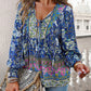💖2025 New Products💖Women's Fashion Printed v-Neck Long Sleeve Shirt