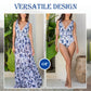 Sexy V-Neck Printed One-Piece Swimsuit & Skirt 2-Piece Set